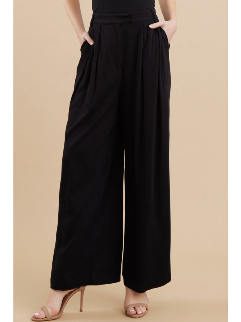 Wide Leg Dress Pant in Burgundy