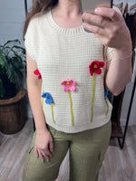Crochet Floral Sweater