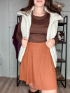 Ribbed Skirt in Rust