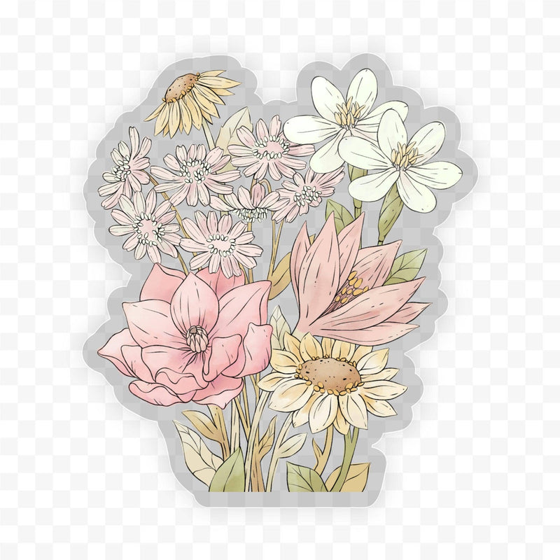 Spring Flowers Clear Sticker