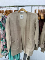 Waffle Cardigan in Beige