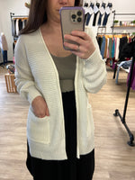 Waffle Cardigan in Ivory