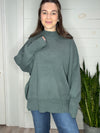 Oversized Mock Neck Sweater in Jade