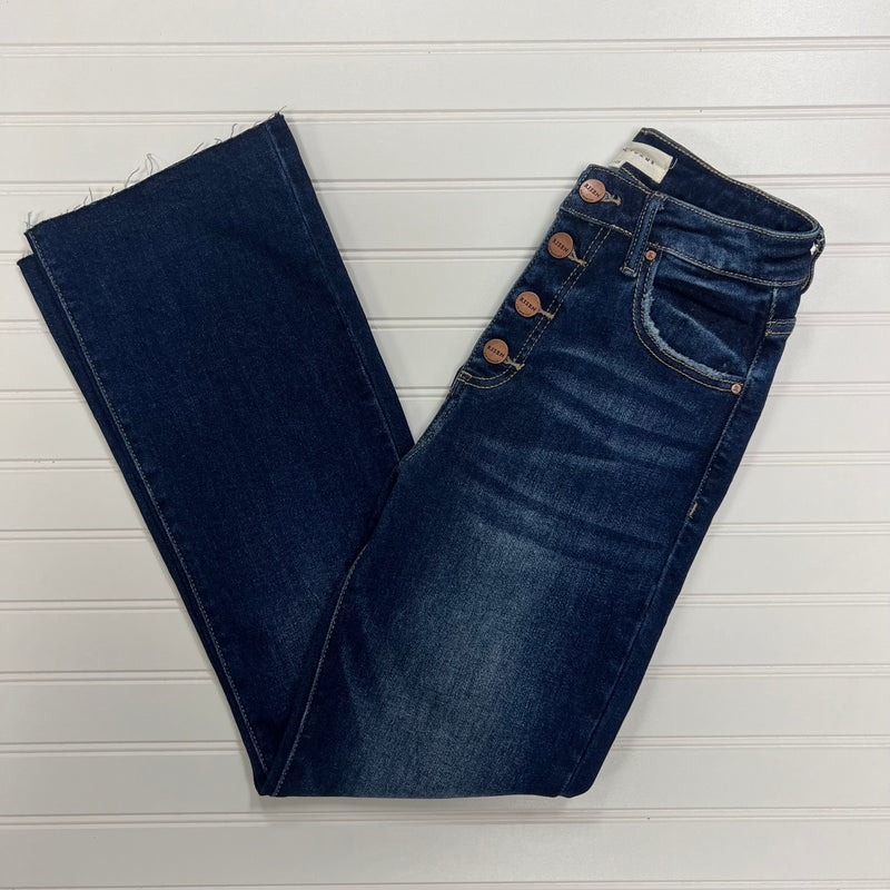 High Rise Button Fly Flare Jeans