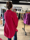 Gauze Button-down Shirt in Magenta