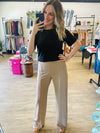 Pull On Wide Leg Trousers in Mocha