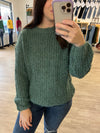 Brushed Round Neck Sweater in Ash Jade