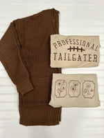 Waffle Cardigan in Brown