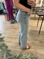 Light-wash Cuffed Boyfriend Jeans by Risen