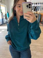 Half Zip Fleece in Teal