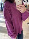 Cozy Days Long Sleeve Top in Plum