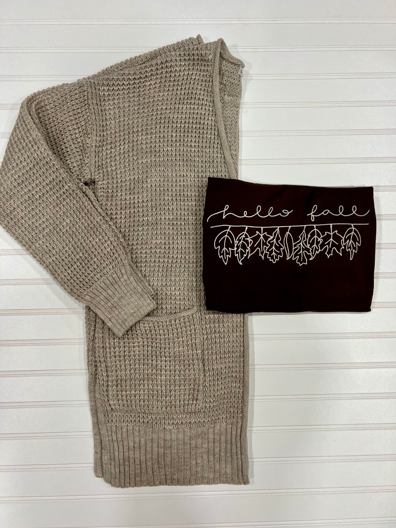 Waffle Cardigan in Mocha