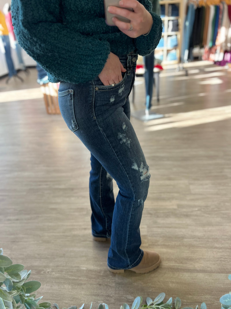 Distressed Bootcut Jeans by Judy Blue