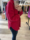 Gauze Button-down Shirt in Magenta