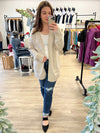 Sweater Cardigan with Pockets in Beige