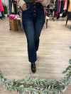 High Rise Button Fly Flare Jeans