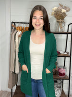 Waffle Cardigan in Green