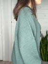 Oversized Mock Neck Sweater in Jade