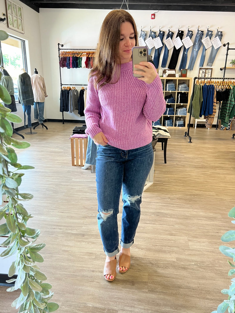 Chunky Knit Sweater in Mauve