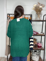 Waffle Cardigan in Green
