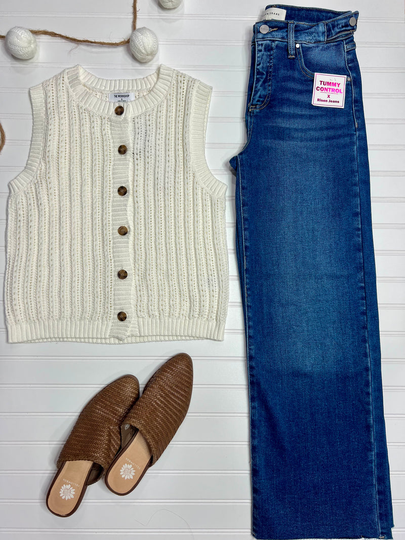Sleeveless Knit Cardigan