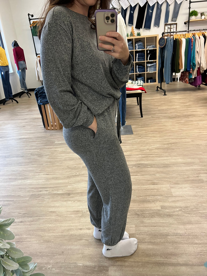 Softest Knit Joggers in Heathered Charcoal