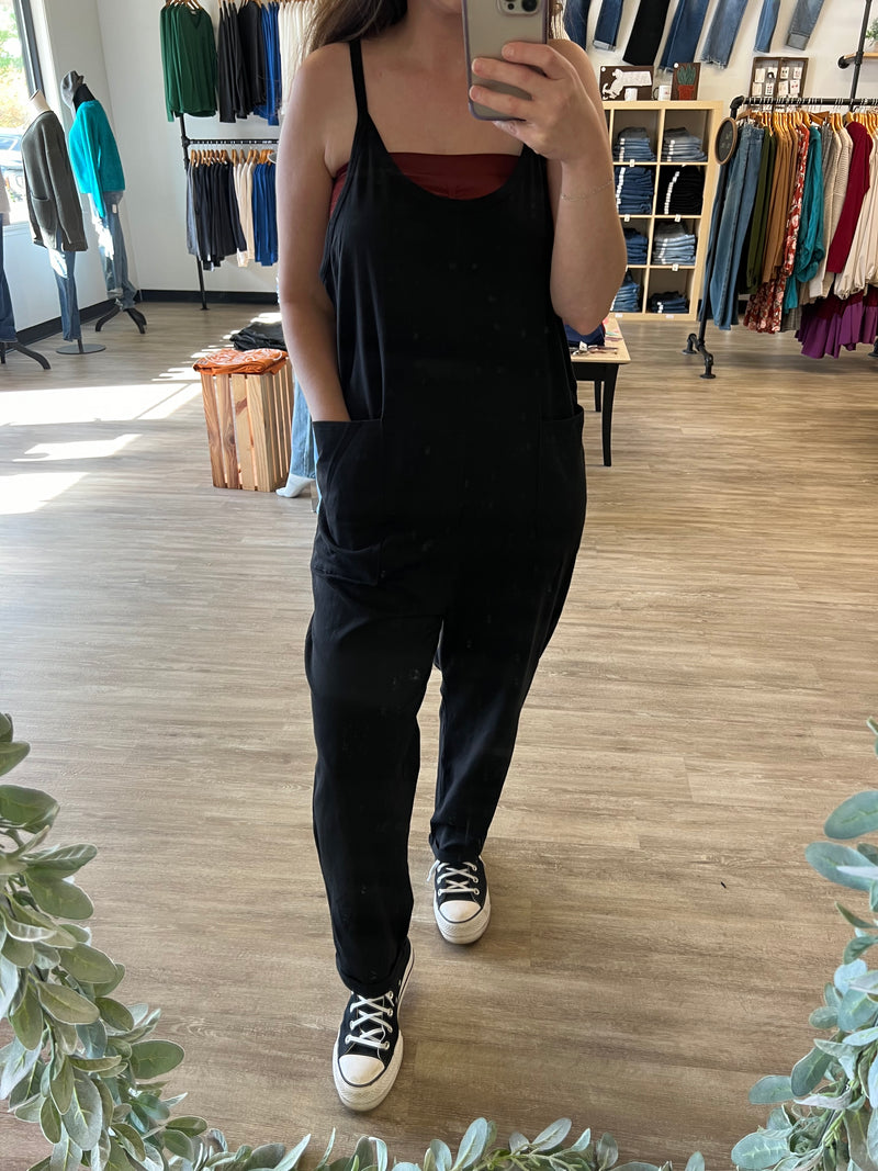 Spaghetti Strap Jumpsuit in Black