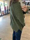 Chenille Raglan Sweater in Olive