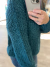 Brushed Round Neck Sweater in Teal