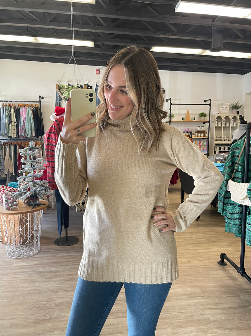 Cozy Fireside Turtleneck in Oatmeal