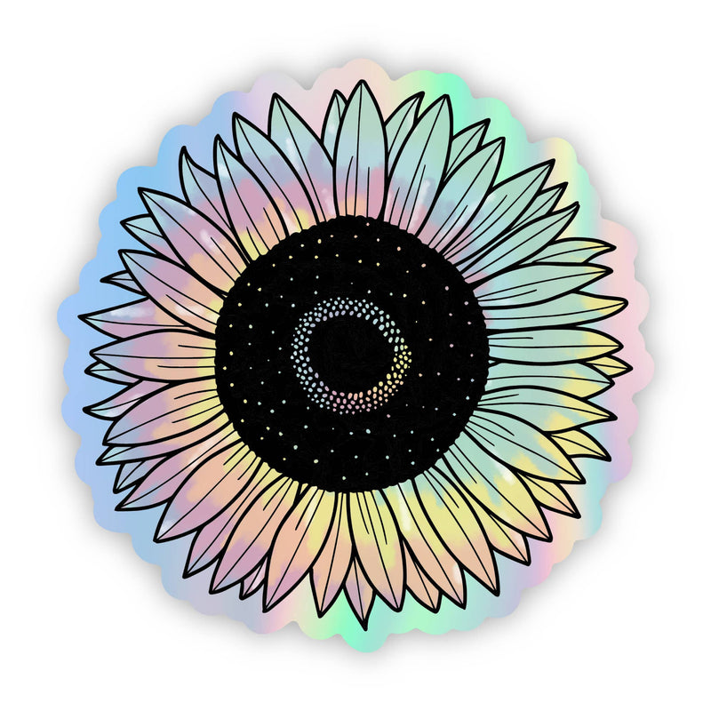 Holographic Tie Dye Sunflower Sticker