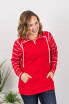 ShortZip Pullover - Red Stripe-Half Zip-The Gray Barn Boutique, Templeton Massachusetts