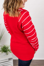 ShortZip Pullover - Red Stripe-Half Zip-The Gray Barn Boutique, Templeton Massachusetts