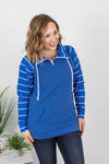 ShortZip Pullover - Blue Stripe-Half Zip-The Gray Barn Boutique, Templeton Massachusetts