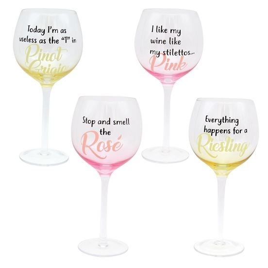 Wine Puns Wine Glass-The Gray Barn Boutique, Templeton Massachusetts