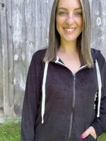 Terry Pile Blend Essential Hoodie-Tops-The Gray Barn Boutique, Templeton Massachusetts