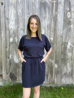 Cutest Ever Terry Drawstring Dress-Dresses-The Gray Barn Boutique, Templeton Massachusetts