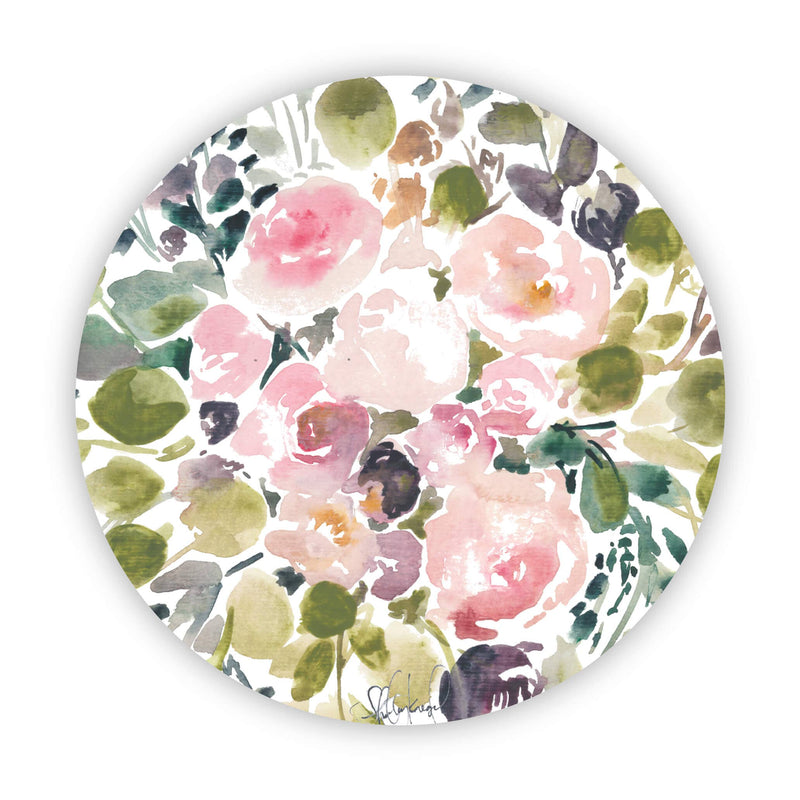 Pink flower bouquet watercolor sticker