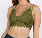 Scalloped Lace Criss-Cross Back Bralette-Tops-The Gray Barn Boutique, Templeton Massachusetts