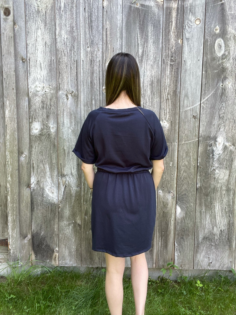 Cutest Ever Terry Drawstring Dress-Dresses-The Gray Barn Boutique, Templeton Massachusetts