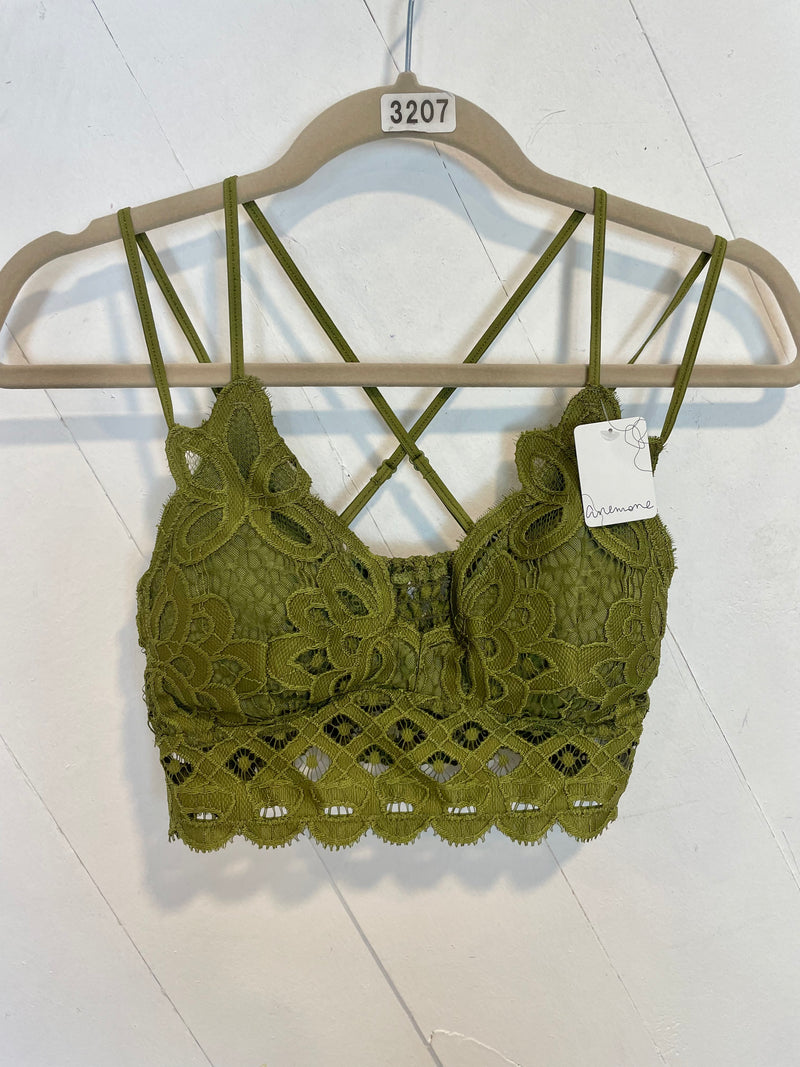 Scalloped Lace Criss-Cross Back Bralette-Tops-The Gray Barn Boutique, Templeton Massachusetts