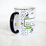 "Nevertheless She Persisted" Floral Mug-Mugs-The Gray Barn Boutique, Templeton Massachusetts