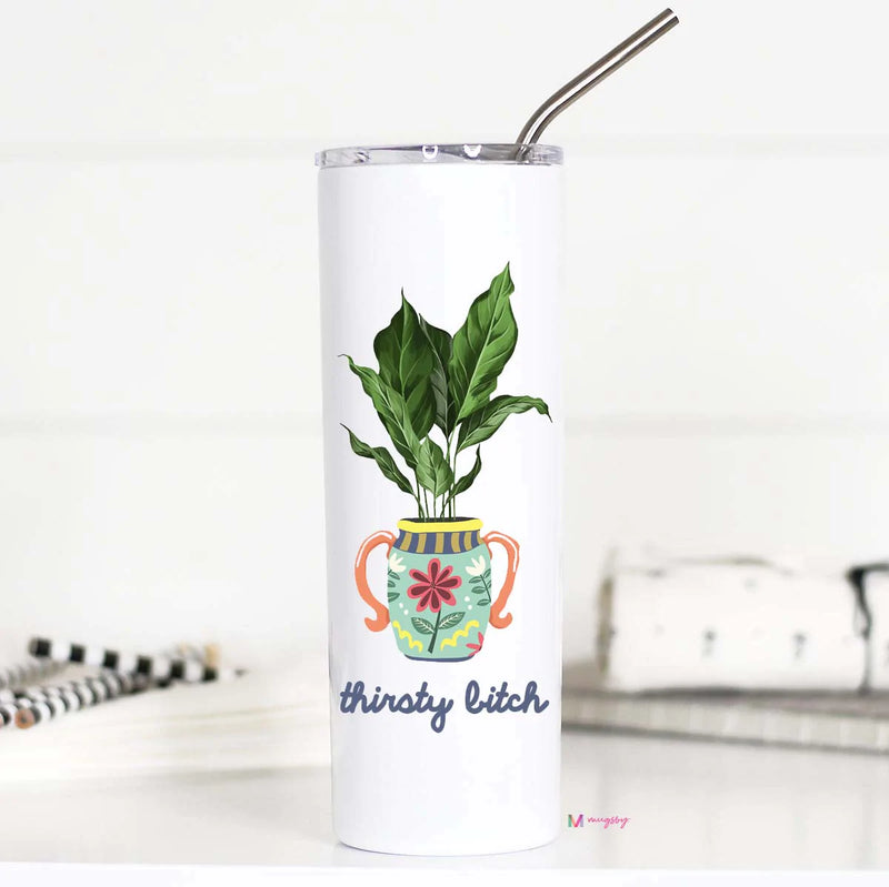 Thirsty B* Tall Tumbler-Mugs-The Gray Barn Boutique, Templeton Massachusetts