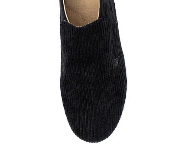 Black Corduroy Slip-On Shoe-Shoes-The Gray Barn Boutique, Templeton Massachusetts