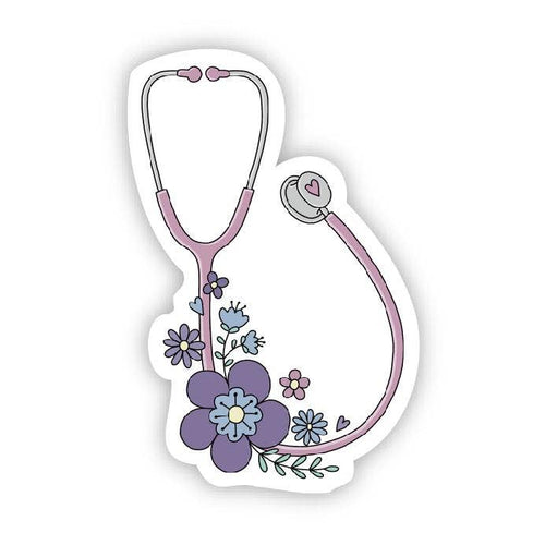 Floral Stethoscope Sticker-The Gray Barn Boutique, Templeton Massachusetts