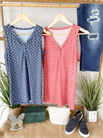 Addison Henley Tank - Navy Dot-tank-The Gray Barn Boutique, Templeton Massachusetts