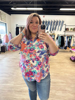 Bright Fun Floral Gabby Blouse